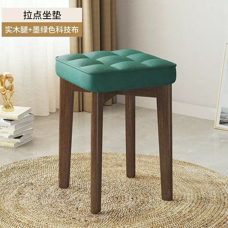 实木凳子新款家用餐桌凳可叠放软包小户型卧室化妆凳加厚商用餐椅|undefined