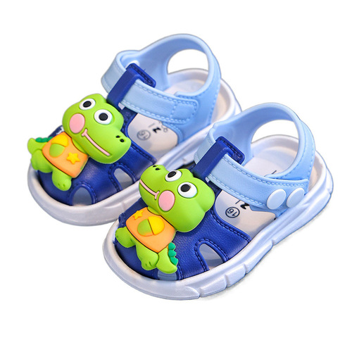 Baby Toddler Walking Shoes with Soft Upper and Bottom, Breathable for Girls and Boys, Cute Dinosaur Sandals for Summer