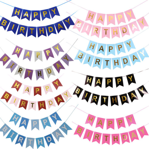 Small Number Birthday Banner Colorful Birthday Happy Letters Fish Tail Banner Party Scene Decoration Card Paper Banner Decoration