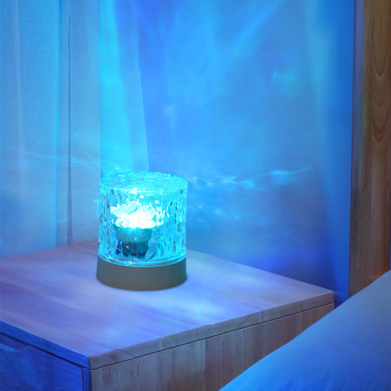 Atmosphere night light creative gift bedroom bedside lamp flame table lamp rotating starry sky projection lamp smart