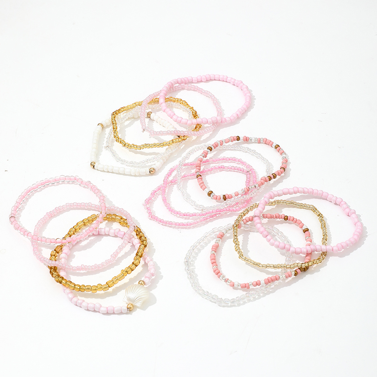 Bohemian Multi-layer Shell & Beaded Charm Bracelet For Women_voghion.com