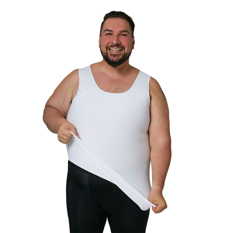 One-Piece Seamless Vest, 51% Nylon 49% Spandex, High-End Men's Shapewear, Factory Direct Sale