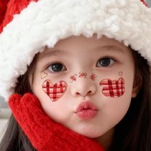 圣诞节脸贴可爱卡通小熊饼干儿童氛围派对脸贴纸雪人