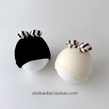 新生儿帽子春秋薄款婴儿套头帽宝宝胎帽0到3个月秋冬季女宝小月龄