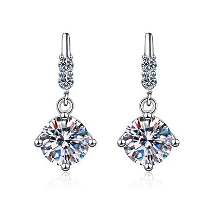 Orecchini a nappa in moissanite e argento sterling per donna_voghion.com