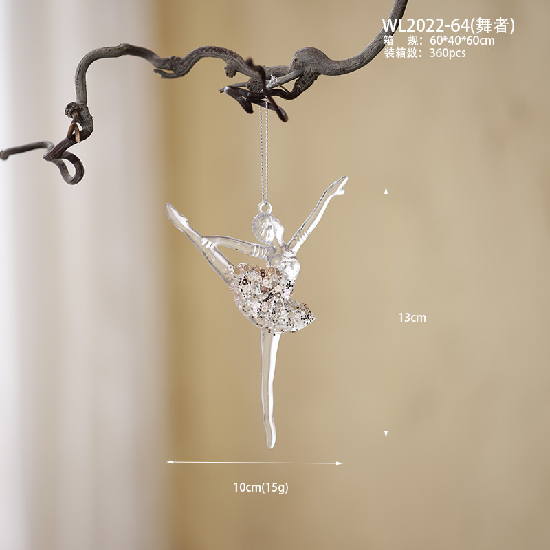 Nuevos productos transfronterizos transparentes copo de nieve acrílico decoraciones de árbol de Navidad guirnaldas bolsas de regalo colgante diseño accesorios colgante