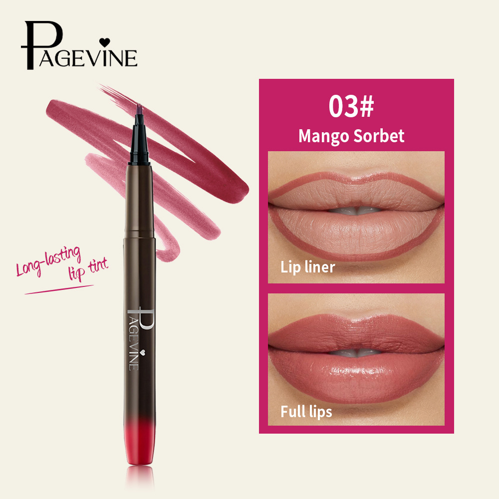 PAGE VINE Brush Lip Liner TK lápiz labial impermeable, anti-contracción, comercio exterior, no decoloración, humectante, suave niebla lápiz labial