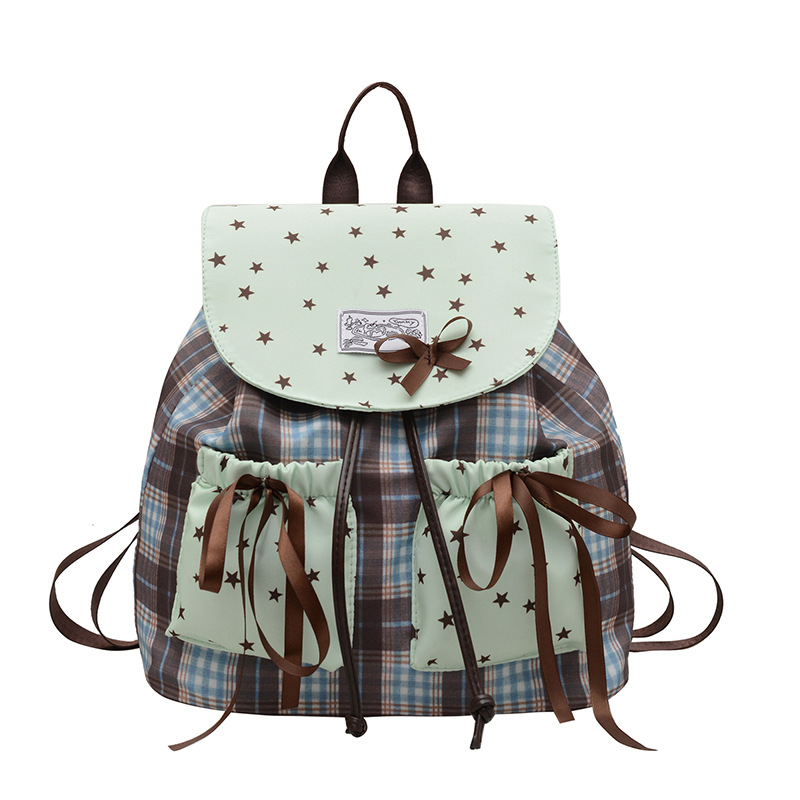 Mochila coreana de moda, mochila de gran capacidad para mujeres, mochila de estrellas, mochila de estudiantes de arco dulce.