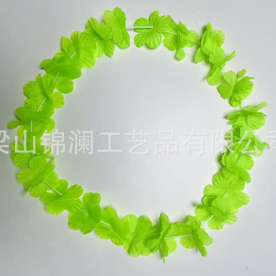 Hawai 24 pares de guirnaldas de flores colgantes de colores pétalos de flor simulados ropa de anillo de cuello de poliéster fiesta