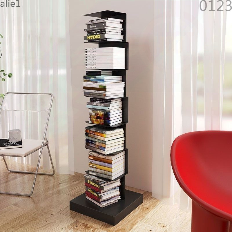 Nordic Invisible Bookshelf Floor-Standing Bookcase Against the Wall Living Room Study Corner Storage Creative Narrow Small Multi-Layer Storage Rack