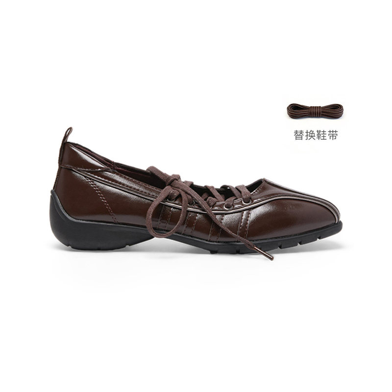 In-Stock Wholesale 2026 New Women's Flat Lace-Up Shoes Korean Style Simple Versatile Ballet-Style Casual Shoes for Women In-Stock Wholesale 2026 New Women's Flat Lace-Up Shoes Korean Style Simple Versatile Ballet-Style Casual Shoes for Women