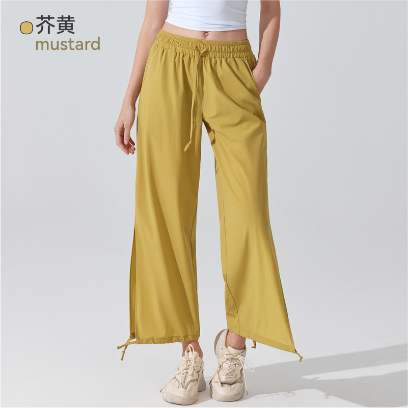 Europa y Estados Unidos transfronterizos cintura alta pantalones de piernas largas pantalones de baile sueltos nueve puntos pilates pantalones deportivos de fitness