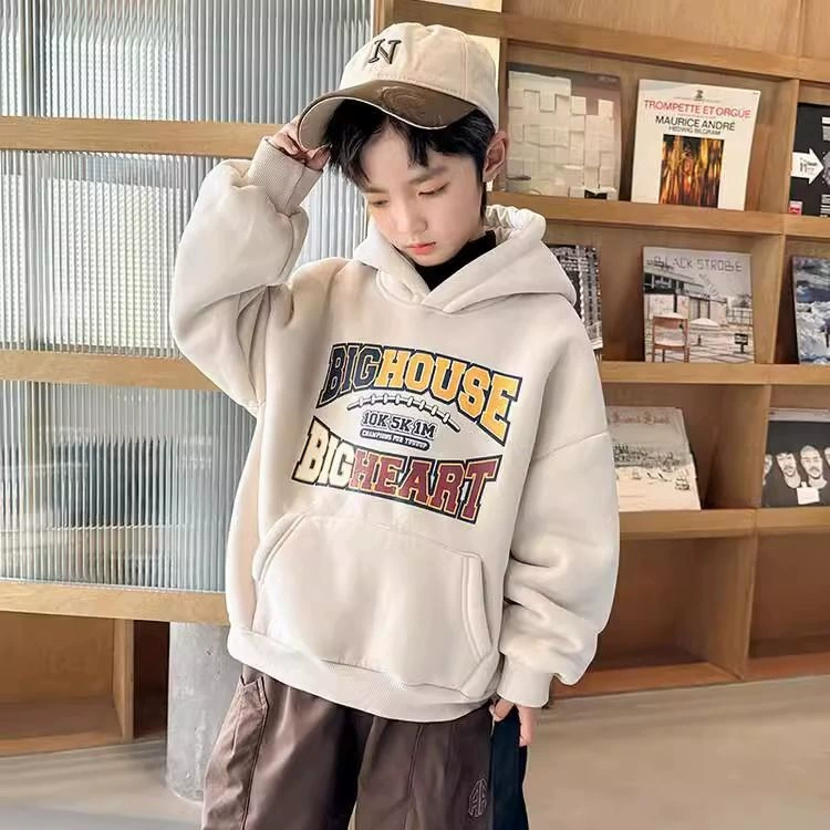 Down jacket for boys, warm sweatshirt, sports hoody for leisure