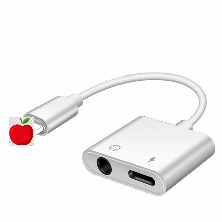 Apple, compatible mobile phone charging, headphones, adapter cable, 2 in 1