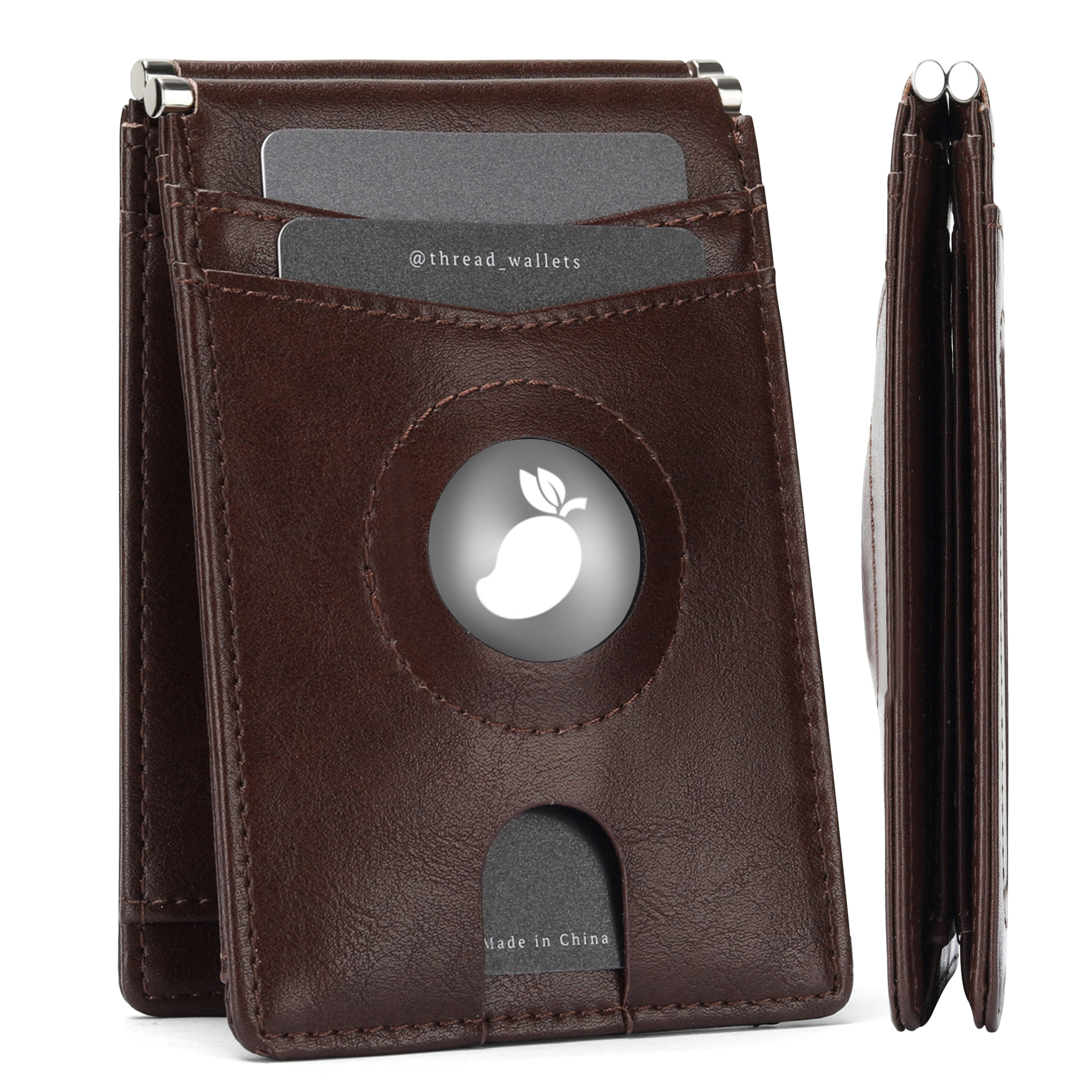 Cartera transfronteriza de fibra de carbono airtag para hombres rastreo y posicionamiento ultra delgado clip de dólar corto de gran capacidad cartera de cuero