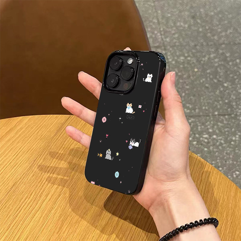 Pixel Cat Suitable for iPhone 17 Pro Max Apple 16 Phone Case 15 New Model 14 Pro 12 Cartoon Anti-Drop