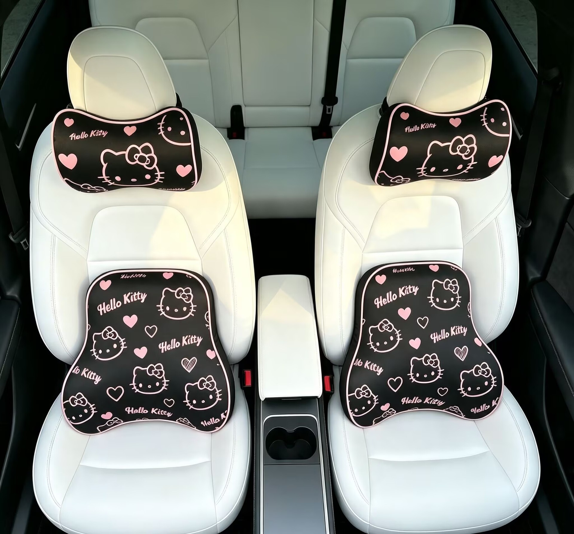 Car headrest memory foam headrest, lumbar support pillow, neck pillow, cute cartoon KT, universal for all seasons, headrest cushion for car