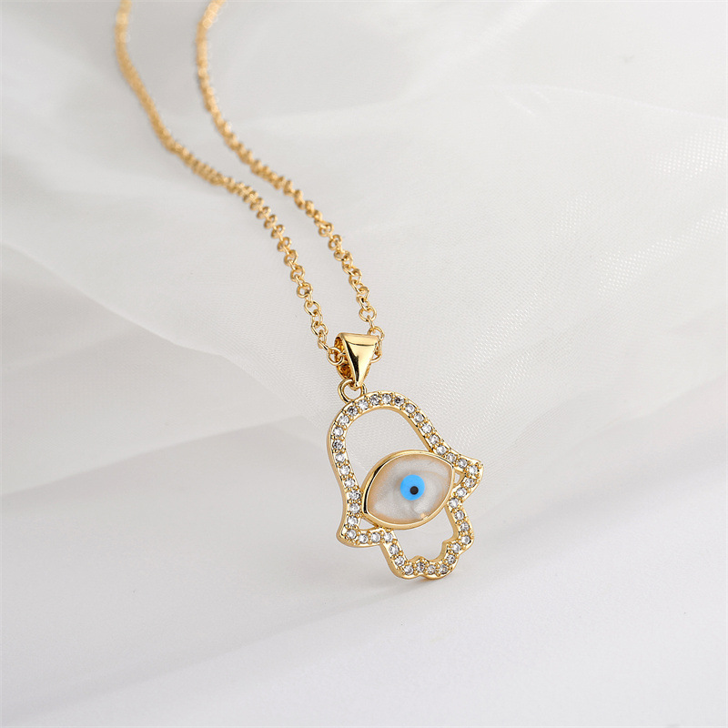 Fashion Geometric Copper Inlay Zircon Necklace