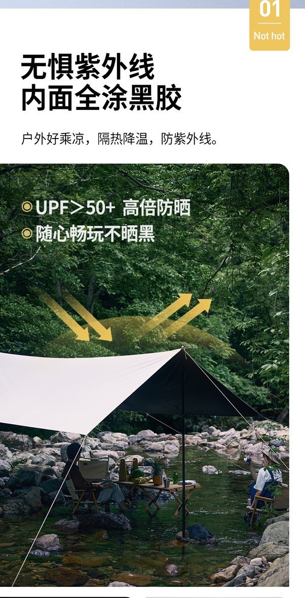 Cross-Border Vinyl Camping Tarp Outdoor 3-4 Person Thickened Coating Rainproof Sun Protection Portable Camping Gear Wholesale