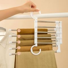 多機能ズボンラック折りたたみマジックズボンクリップ家庭用タンス伸縮多層ハンガーズボン収納移動神器