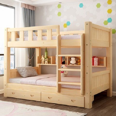 Solid Wood Bunk Bed, High-Low Bed, Double Bed, Children's Bed, Adult Bed, Parent-Child Bed, Finnish Pine Bunk Bed Factory