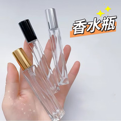 正方形10ml香水瓶、透明スプレーボトル、トラベルプッシュ式サンプルボトル、蓋付き丸型スプレーボトル、越境で人気販売中