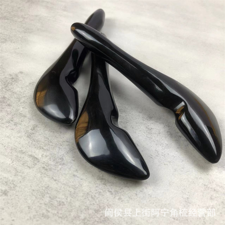 Buffalo Horn Gua Sha Facial Tool 12.5cm Eye Scraping Board Acupoint Pen for Face and Eye Massage details