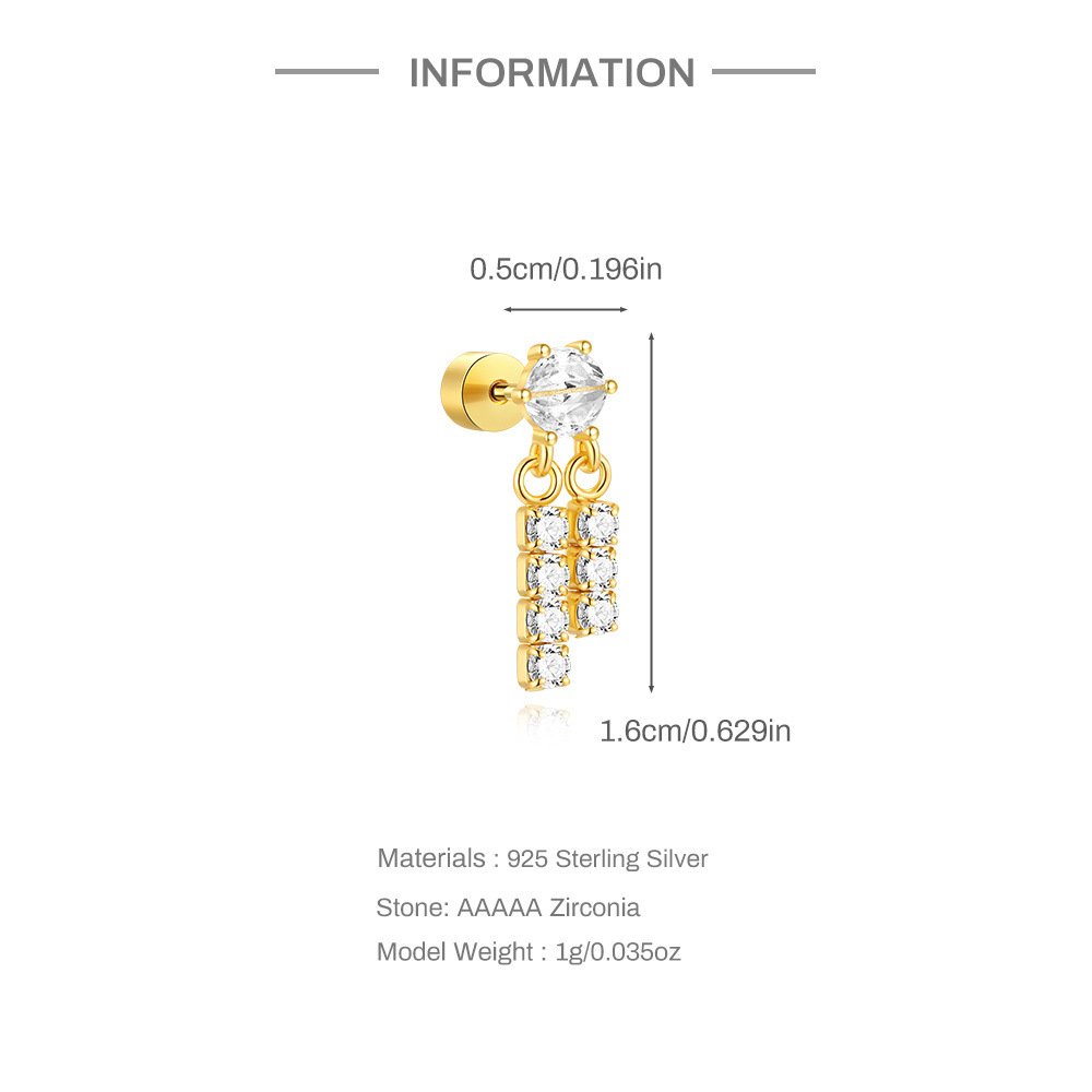 1g Weight Ear Studs Classification Ear Cartilage Rings & Studs Piercing Type 1 Piece Quantity Daily Occasion 925 Sterling Silver Material Geometric Pattern All Seasons Season Unisex Gender Elegant Style 1 Piece Ear Cartilage Rings & Studs Elegant Geometric 925 Sterling Silver Ear Cartilage Rings & Studs 5