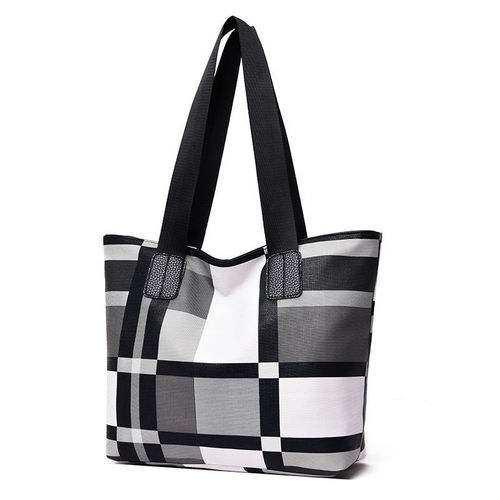 Bestselling tote bag fashion shoulder bag large capacity handbag women's bag commuting bag checkered large women's bag