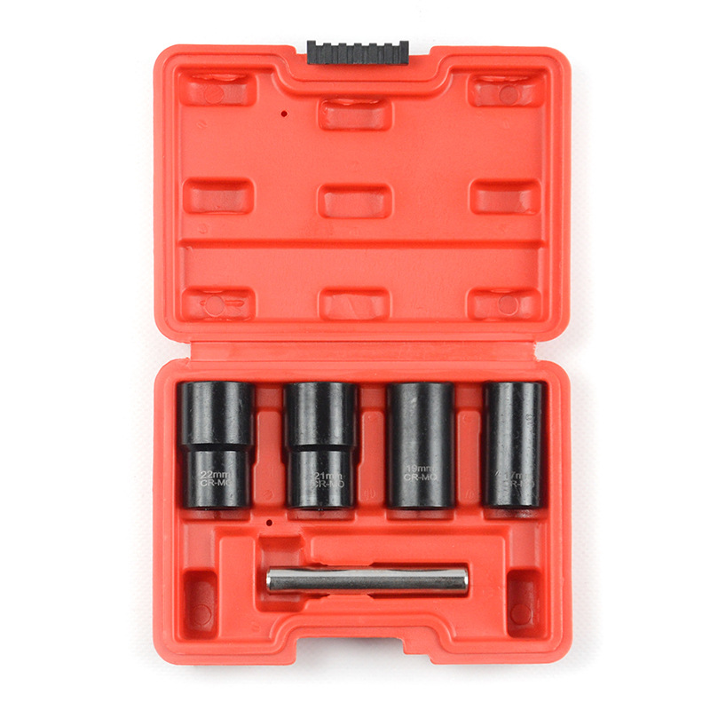 Juego de manga antideslizante de 5 piezas de cromo molibdeno tuerca de acero desmontaje herramienta de desmontaje resistente al desgaste de tuerca de diente de reparación de automóviles