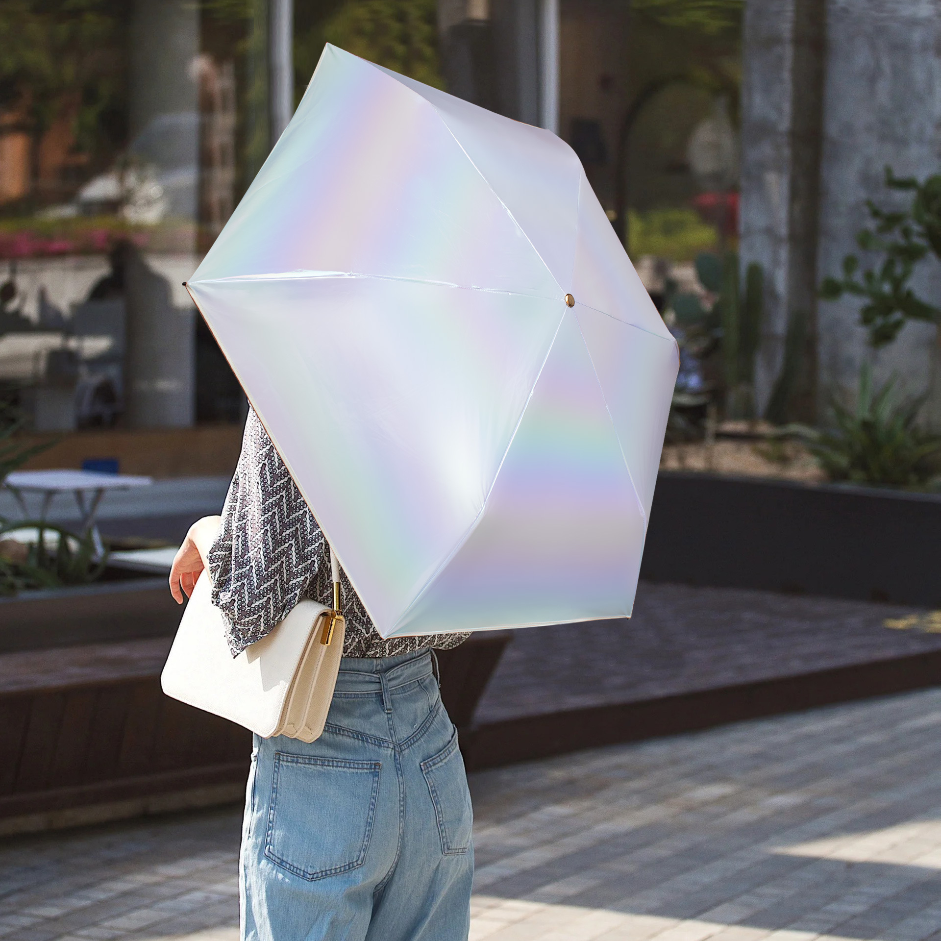 Manual umbrella ultra-light and thin six bones four folds small…