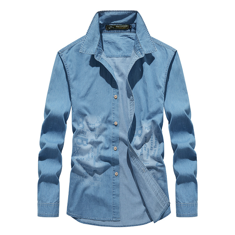 2024 primavera y otoño nuevo estilo retro vaquero herramientas casuales camisa de color sólido moda masculina multifacética camisa casualizada