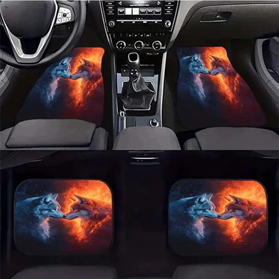 and Easy-to-clean Car Universal Mat | Avtomobil döşəmə paspasları - wolf-king-19-3344cm-two-piece-pack
