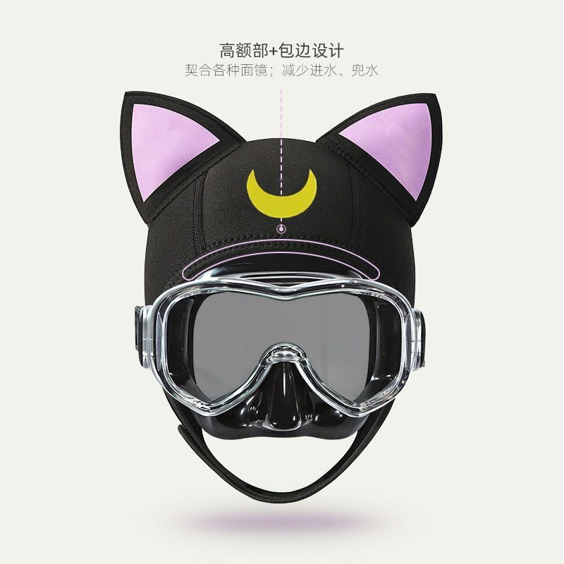 ダイビングフード、スイミングキャップ、フルフェイス日焼け止めマスク、アウトドアラフティング専用防水フェイスマスク、首の日焼け防止|undefined