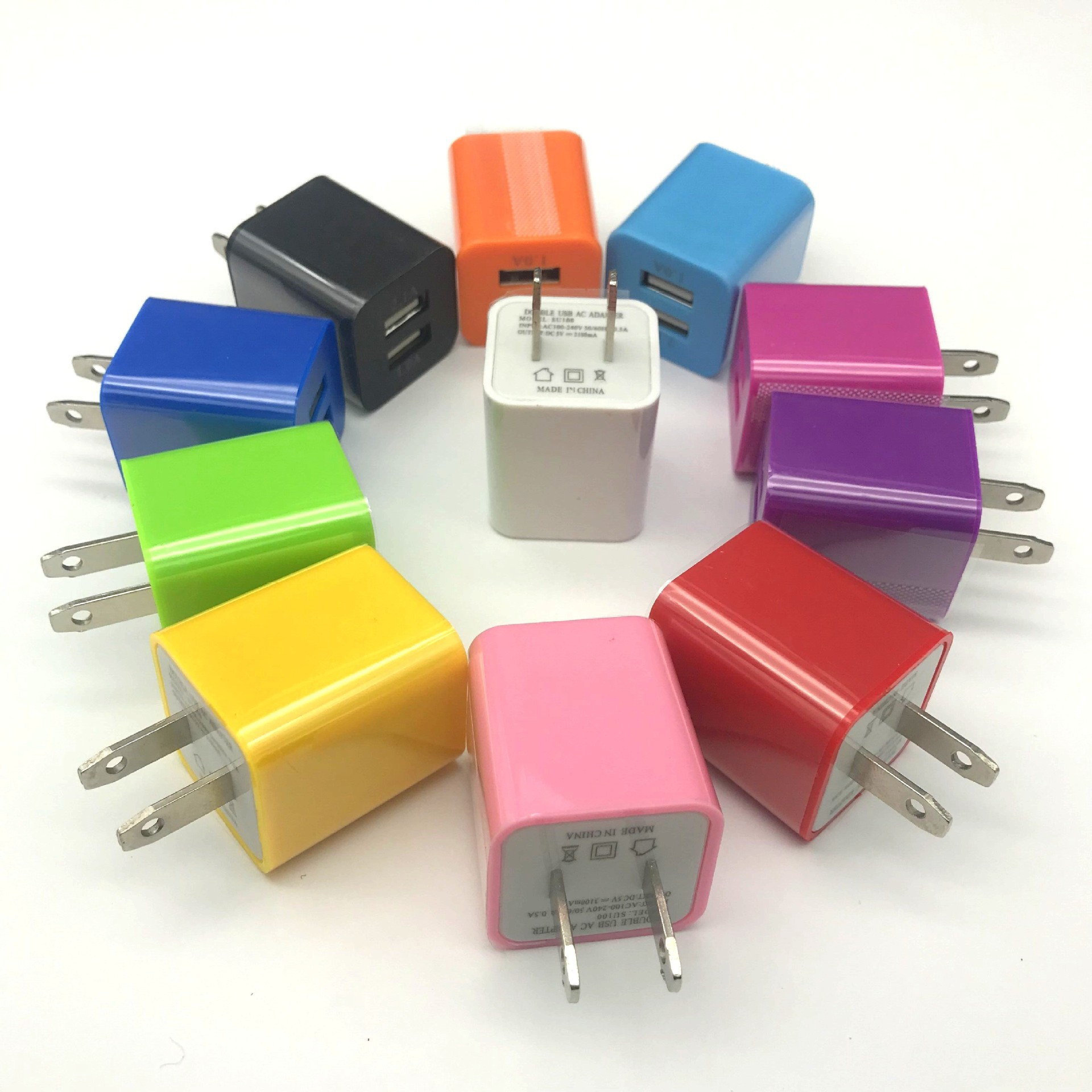 小绿点充电器适用苹果安卓手机充电适配器5V1A单USB充电头双USB头