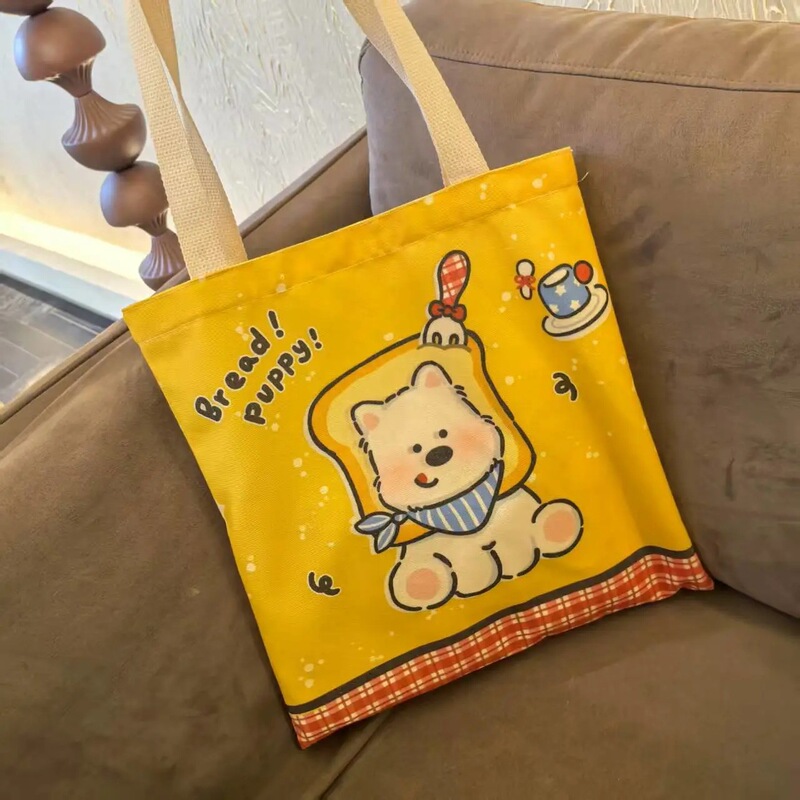 黄色のウエストハイランドキャンバスバッグ学生漫画キャンバスバッグかわいい大容量新しいポータブル家庭教師ショルダーバッグ|undefined