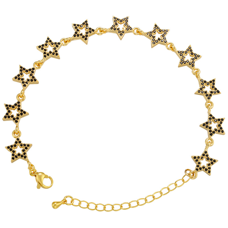 micro-inlaid zircon five-pointed star full diamond star bracelet