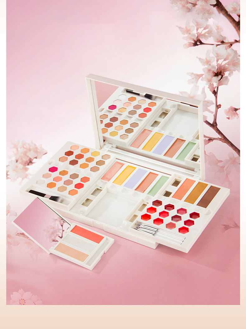 DIY makeup set, eyeshadow pearl, matte, fine glitter eyeshadow palette, highlighter blush, cosmetics, contouring palette wholesale undefined
