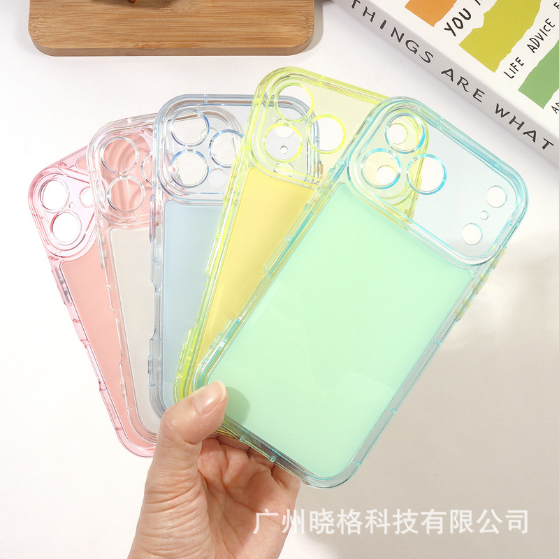 Suitable for Apple 17Pro/Iphone16/15 Cream Jelly Phone Case Transparent Wide Edge Cream Glue Resin DIY