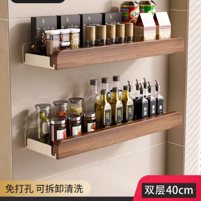 美ラードの台所の物置棚は穴を開けないで調味料をかぶせます。|undefined