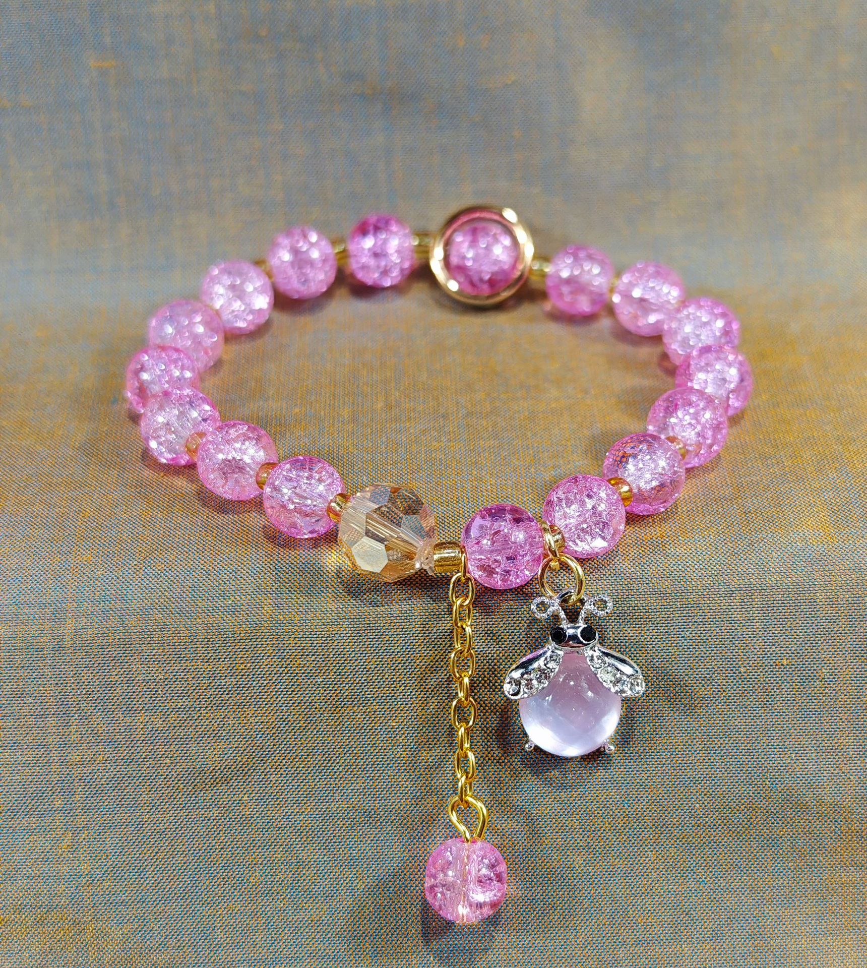 Las celebridades de Internet retro transfronterizas suelen ser todo-fósforo pulsera elástica de estilo ins simple pulsera de moda de lujo ligero, joyería de temperamento