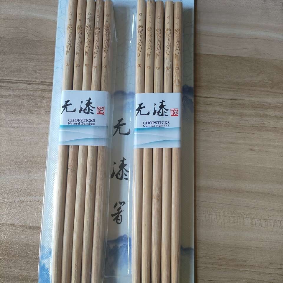 Estilo explosivo, palillos domésticos creativos sin pintura y sin cera, palillos de bambú de color natural sin nudos, lote de palillos carbonizados de regalo en caja de blíster