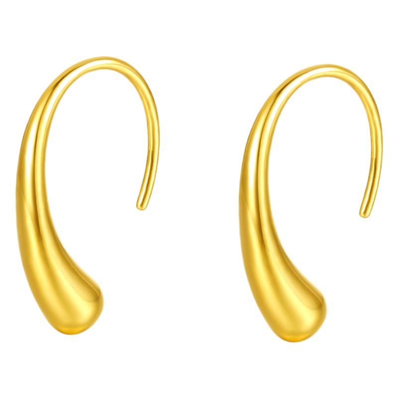 Wenjian estilo coreano exquisito pendientes de gota de las mujeres simples elegantes pendientes de berenjena nicho diseño semicírculo curvado gancho para la oreja