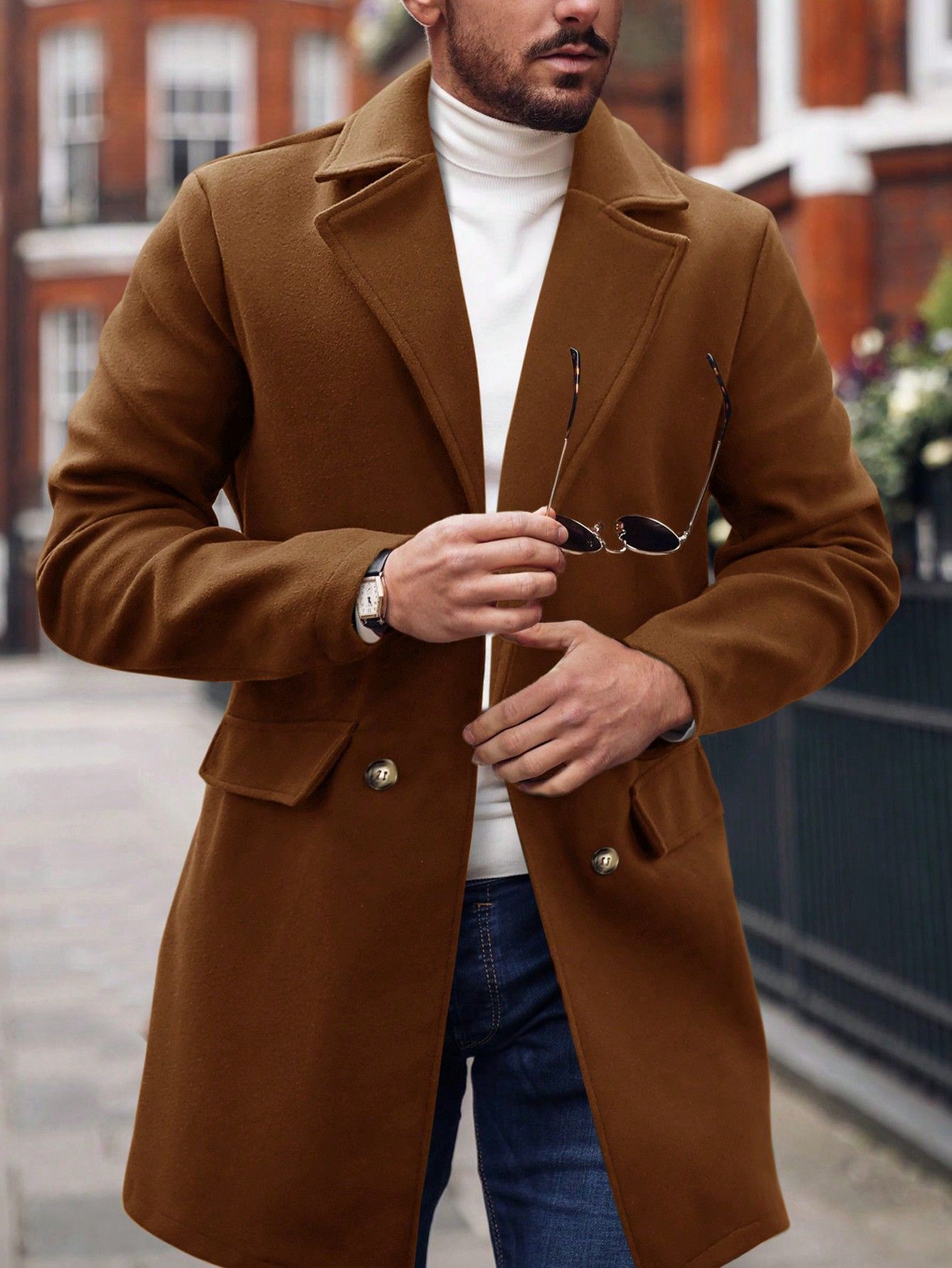 2025 otoño y invierno transfronterizos Europa y Estados Unidos ropa de hombre de doble botón chaqueta de tween abrigo abrigo de tween Amazon067 image 4