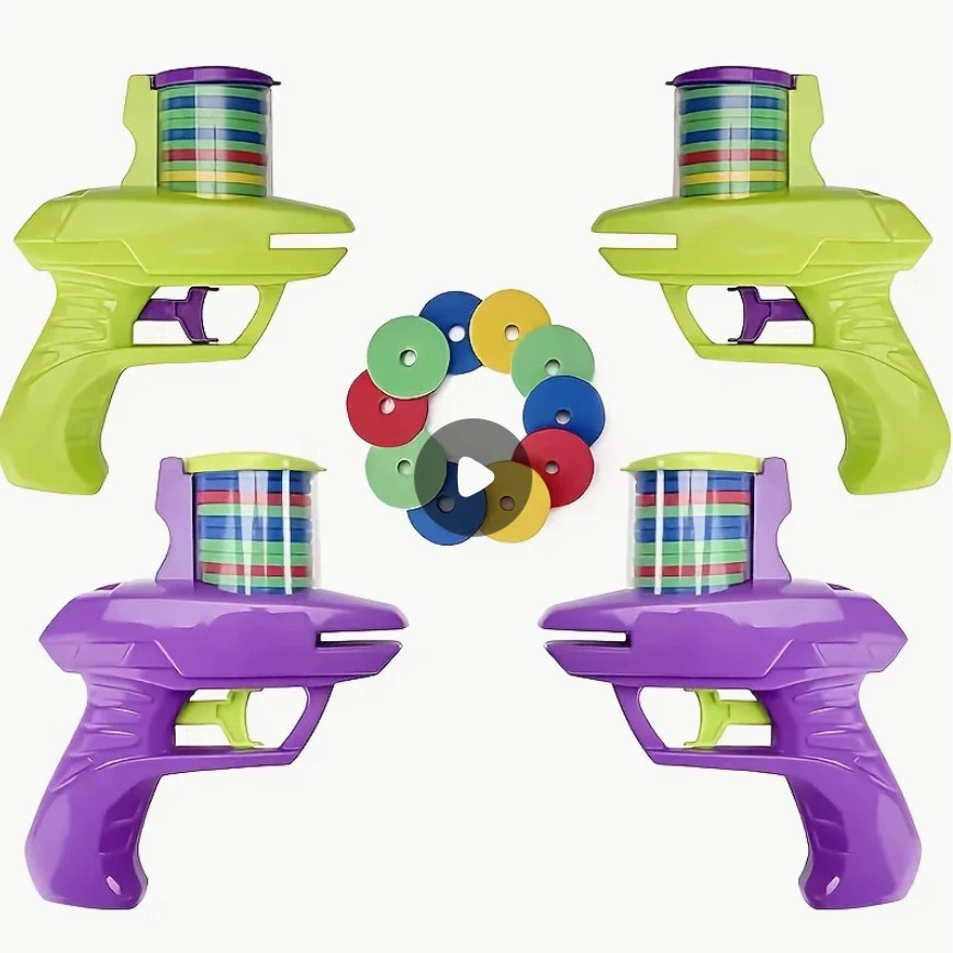 Ручной пусковой механизм для пенопластовых дисков, летающая тарелка, пистолет, пистолет с мягкими пулями, детская игрушка, летающая тарелка, игра для стрельбы в помещении и на открытом воздухе, трансграничная