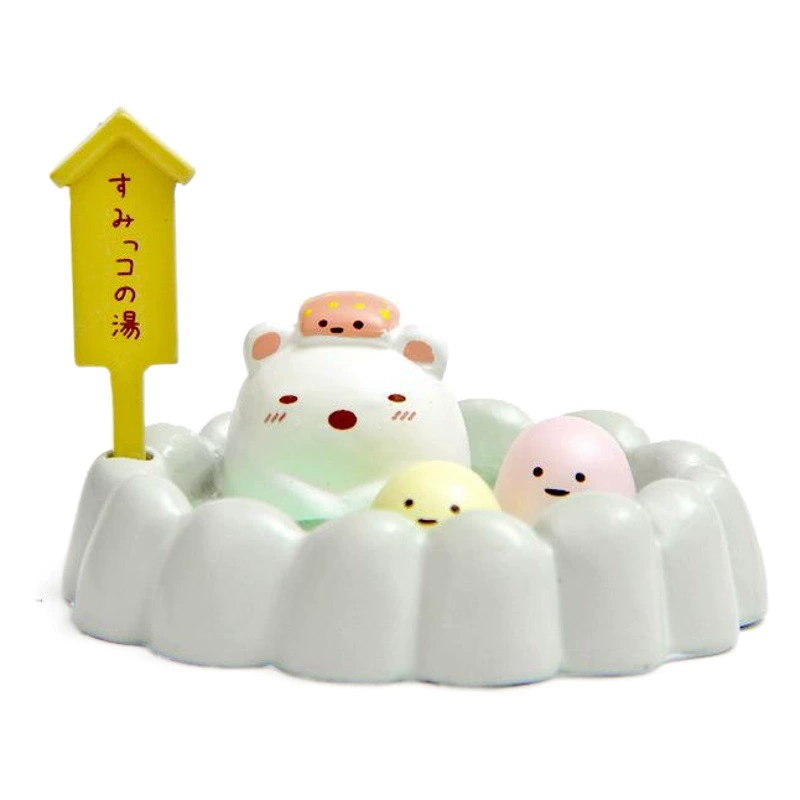 Бакалейное существо в японском стиле, милый белый кот, баня, ванна, сделай сам, кукла для микропейзажа ручной работы