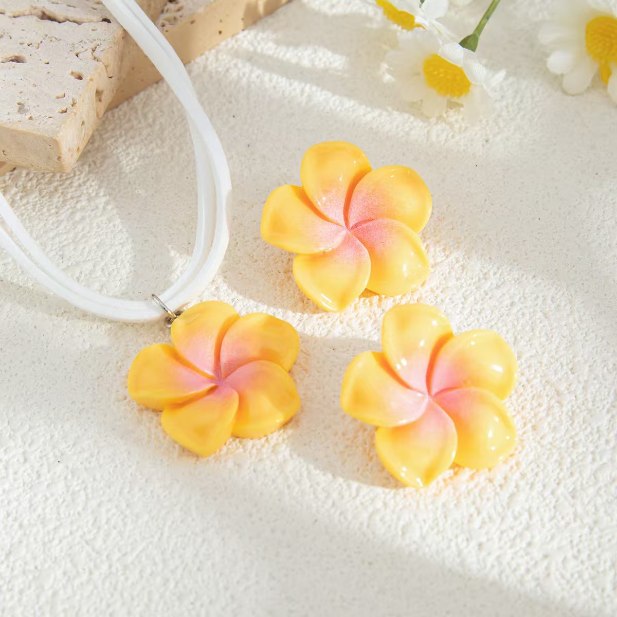 Sweet Acrylic New Velvet Flower Women's Jewelry Set display picture 8