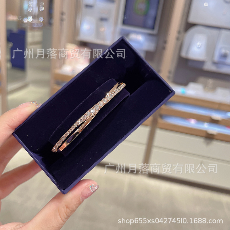 施家1:1高品質螺旋クロスブレスレット女性施華洛元素水晶霊動交錯ブレスレット女性代発|undefined