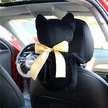 汽车背影猫纸巾抽创意可爱卡通车用椅背袋挂式纸巾盒车内用品批发