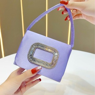 New Cross-Border Women's Bag, Light Luxury Lipstick Bag, Small Square Bag, Diamond-Encrusted Evening Bag, Chain Shoulder Crossbody Bag, Handbag